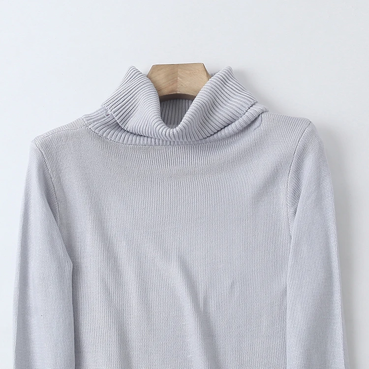 เสื้อไหมพรมถักทรงยาว คอสูง ทรงเข้ารูป สำหรับฤดูใบไม้ร่วงและฤดูหนาว รุ่นใหม่ล่าสุด เสื้อสเวตเตอร์ผู้หญิง สไตล์เรียบง่าย ใส่ได้หลากหลาย ลาย Love And Peace