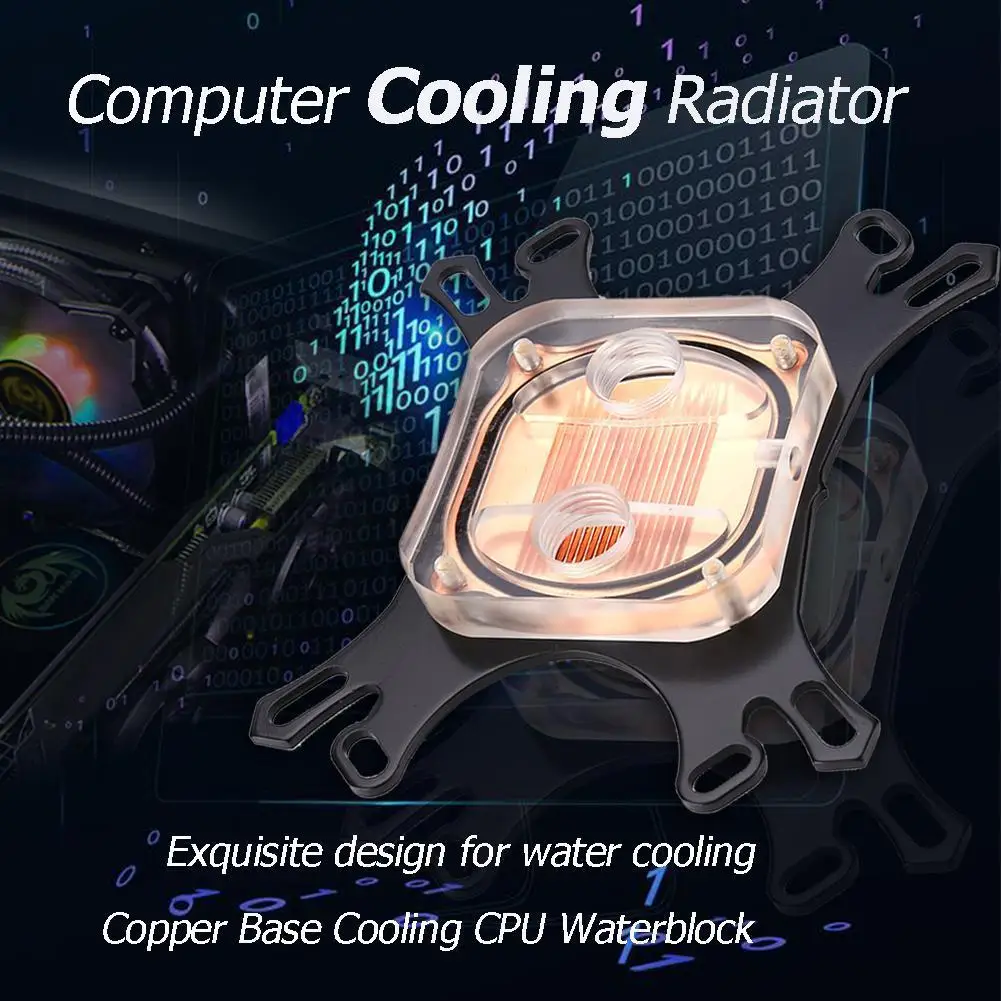 

CPU Water Block Water Cooler Computer Cooling Radiator for Intel AMD+Screws
