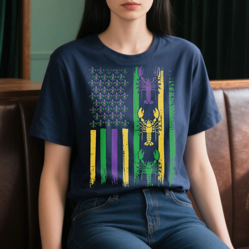 Lobster Flag Printed T-Shirt Women Men Unisex Daily Life Cotton Short Sleeve O-Neck Casual Fashion Summer Hot Sale Tee Tops