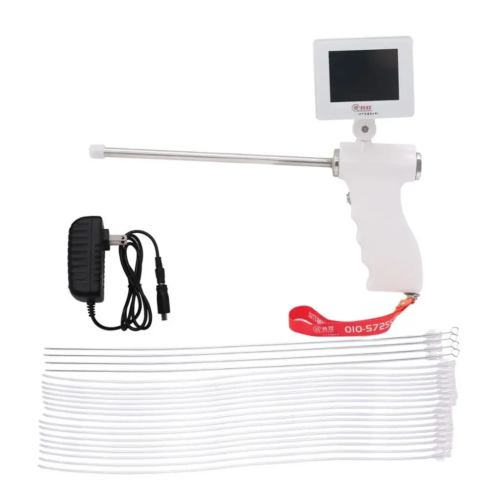 2026 BTS-QKESJ 5MP Camera 360 Degree Adjustable Screen Dog Insemination Kit Visual Artificial Insemination Gun