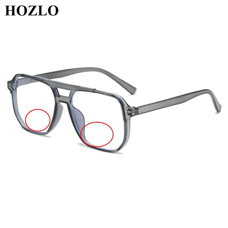 

Fashion Double Bridge Pilot Bifocals Reading Glasses for Women Men Retro Large Frame Look Near Far Hyperopia Spectacles