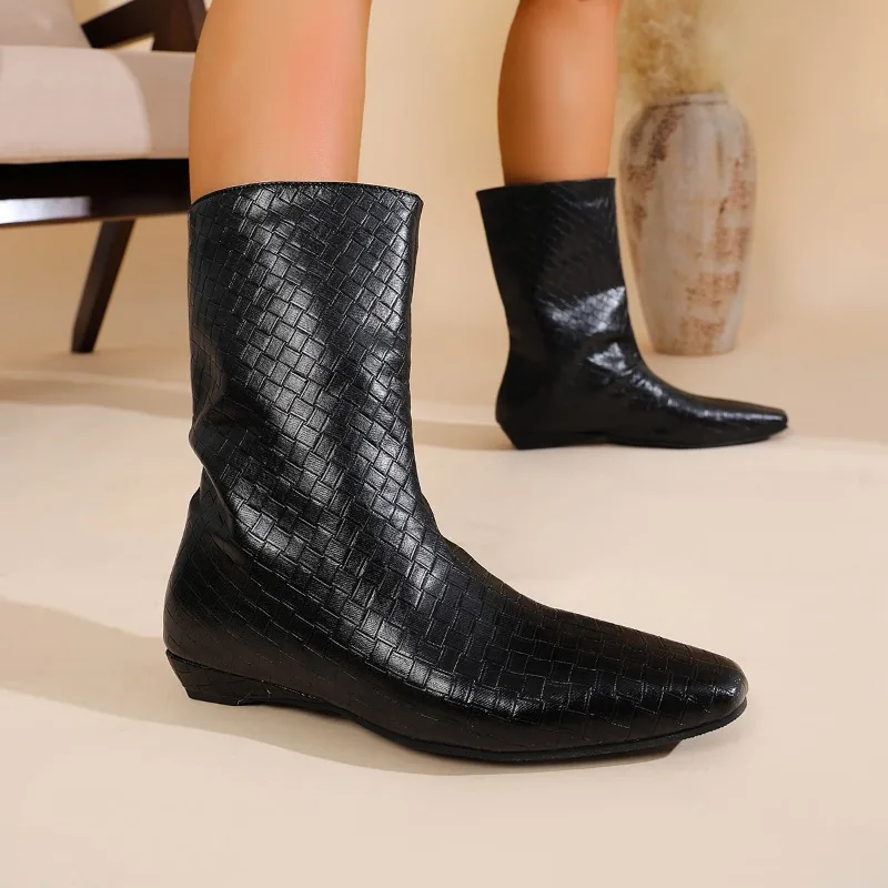 

Женские ботильоны с острым носком во французском стиле, осень 2023, новинка на танкетке, темпераментная уличная одежда, универсальные ботинки челси