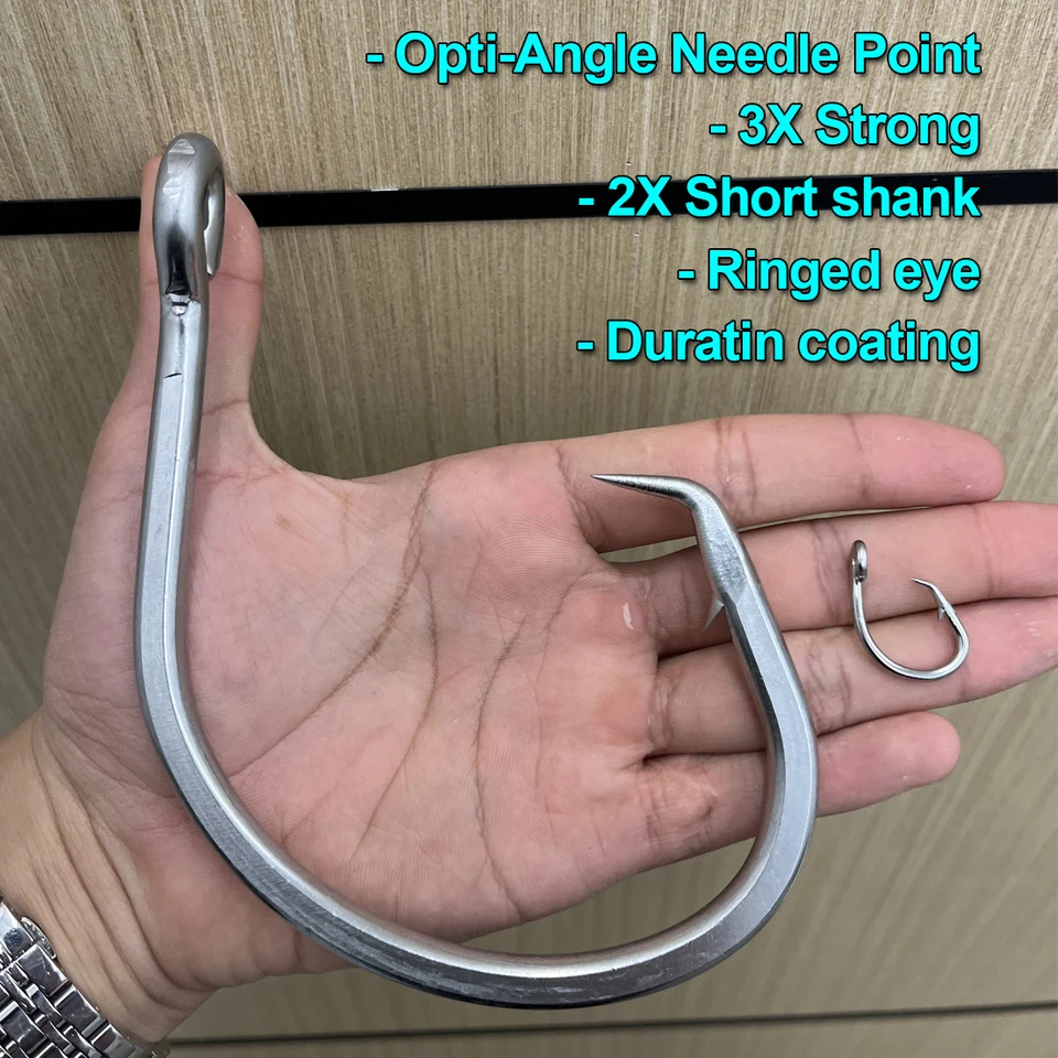 9KM Ganci Da Jigging Acqua Salata – Set 30-60 Pezzi, Senza Ardiglione, Acciaio Alto Carbonio, Misure 1/0 A 13/0