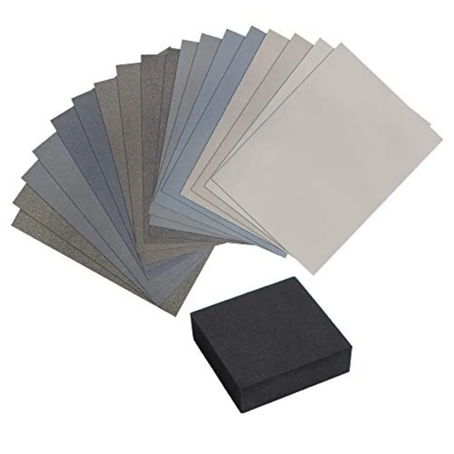 

19 Piece Woodworkers Pack with 18 Abrasive 3 Inch by 6 Inch Sheets and a Foam Sanding Block