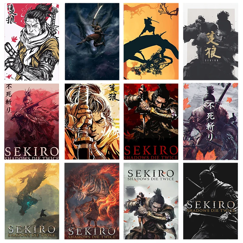 Hot Video Game Sekiro Shadows Die Twice Posters Prints Canvas Painting Wall Gaming Art Samurai Pictures for Playroom Home Decor