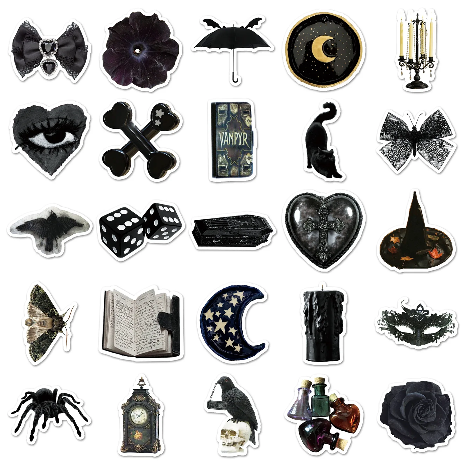 50PCS Dark Style Witch Graffiti Stickers Retro Cartoon DIY Decoration INS Fridge Decals Laptop Guitar Car Bike Skateboard Toy