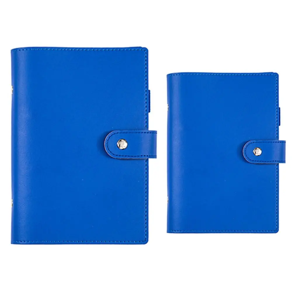 PU Leather A5/A6 Binder Notebook Cover Macaroon Color 6 Ring Binder Loose Leaf Notebook Cover with Pen Loop Refillable