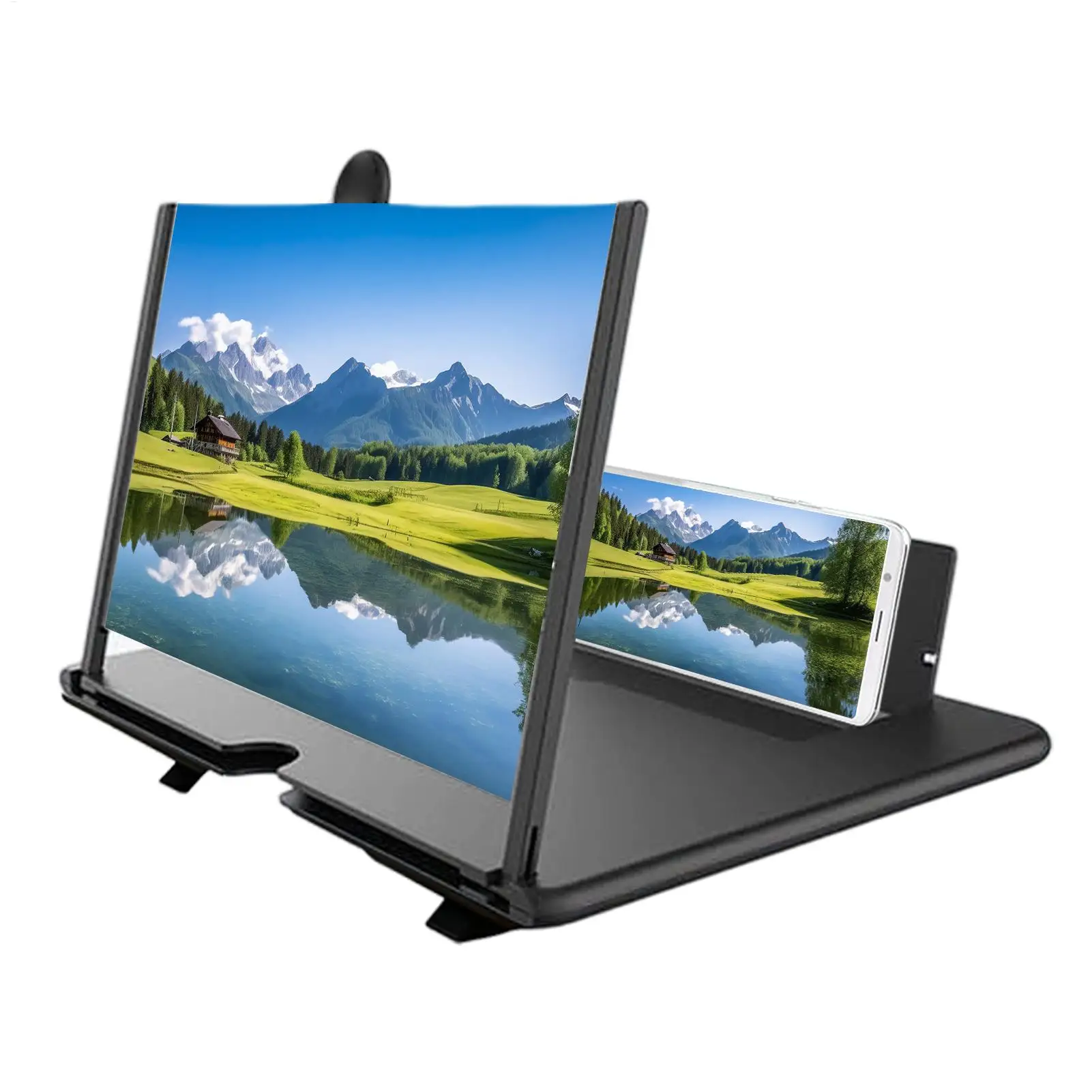 Phone Screen Magnifier 3D HD Desktop Projector Mobile Screen Magnifier for Seniors Video Watching Movie Night Home Travel Break