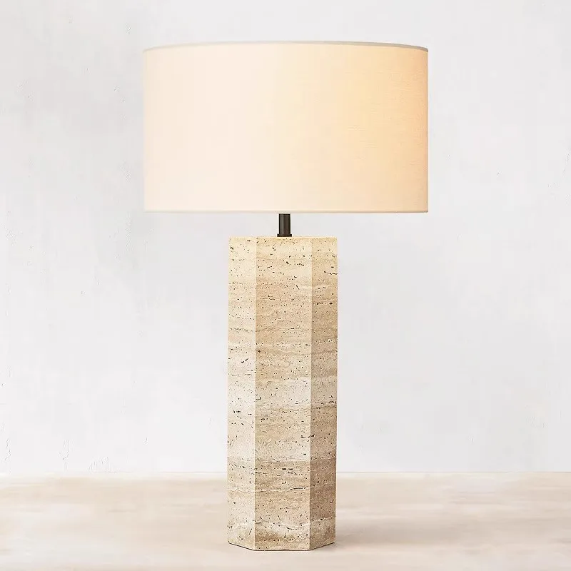 

Modern simple light luxury decorative stone table lamp Nordic ins style designer creative retro bedside decorative lamp