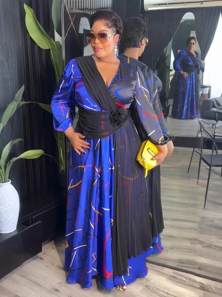 

African Clothes Plus Size Women's Elegant Fashion Dresses Turkey Party Dress Daily Ankara Dress Office Wear Summer Long Grown
