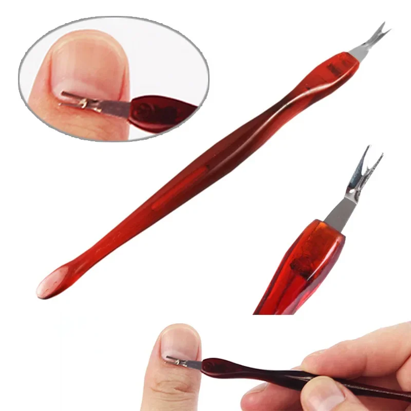 5Pcs Cuticle Pusher Nail Art Fork Manicure Tool Trim Dead Skin Fork Nipper Pusher Trimmer Cuticle Remover Nail Art Care Tool