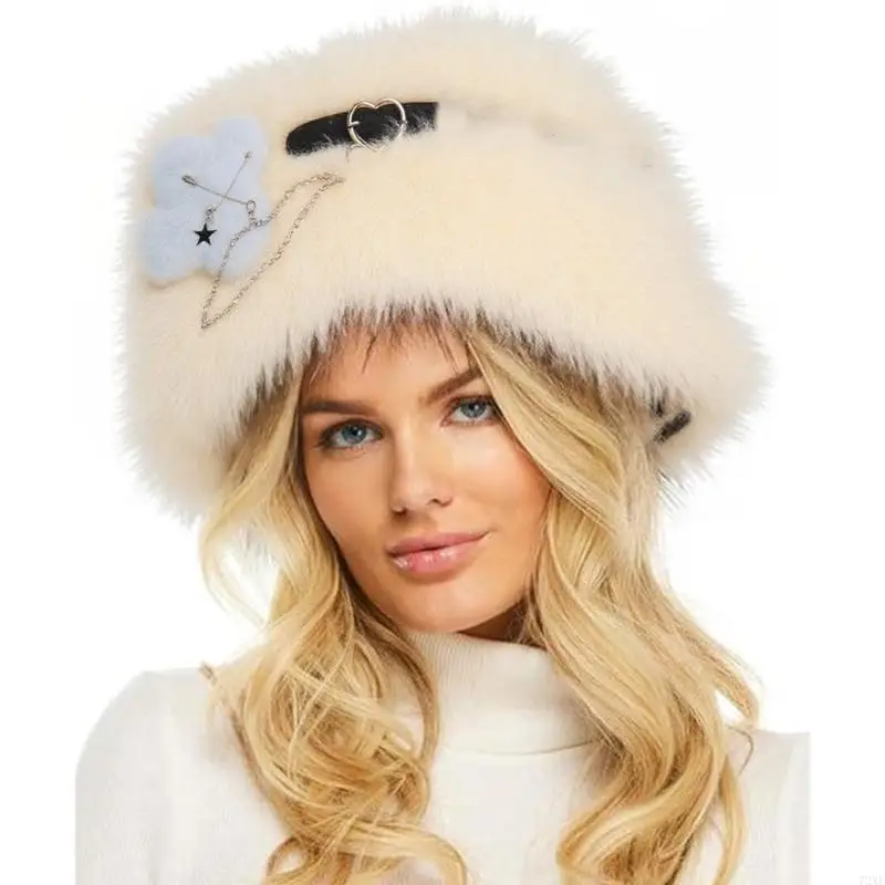 72xe Mooie ster Faux Furs Hoofdbanden Buitenoorwarmers Earmuffs Ski Hat voor dames