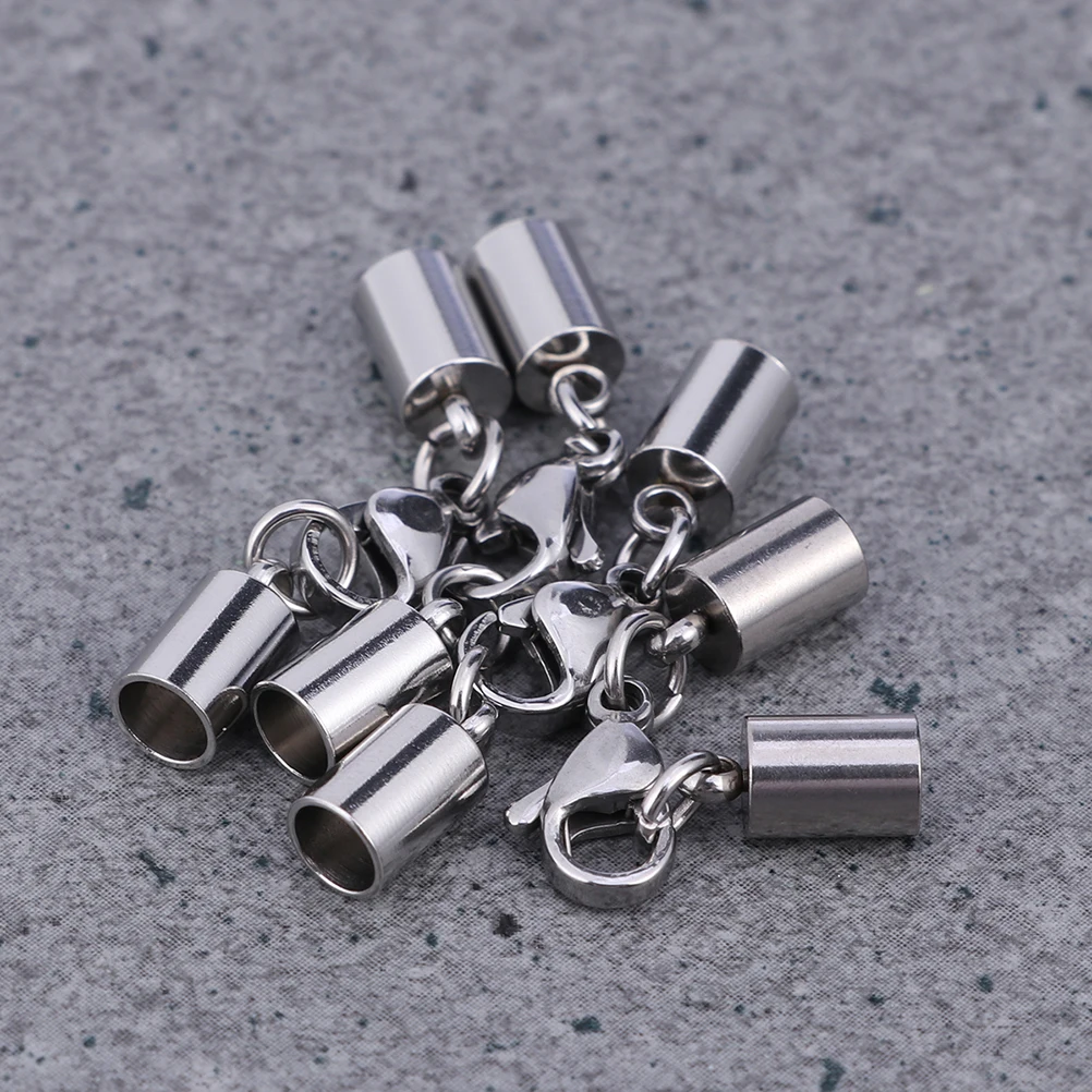 

10 PCS Jewelry Rope Buckle Necklace Fastener Accessories Lobster Clasp Silver