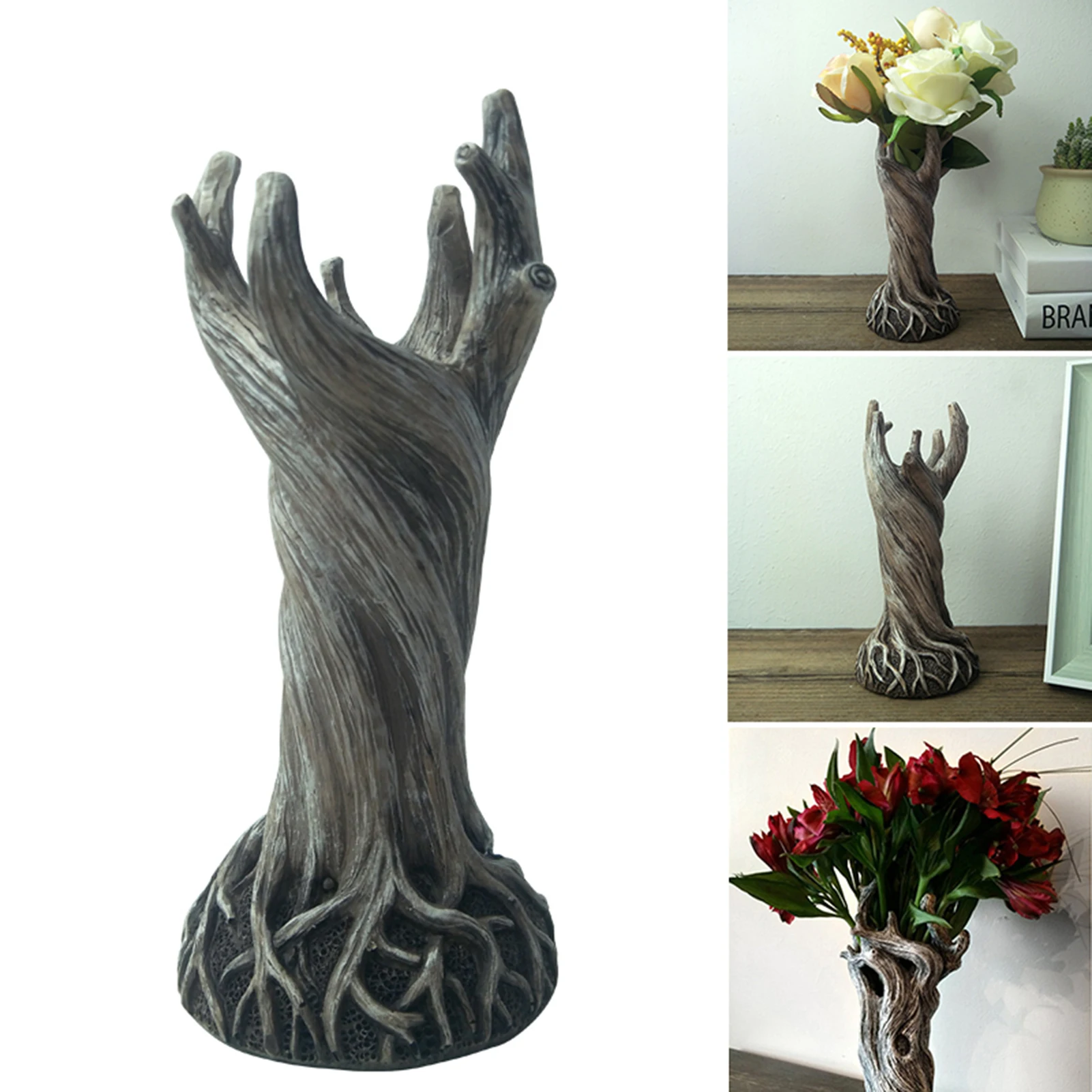 Dry Floral Plant Vase Ornament Tree Trunk Furnishings Handmade Art Crafts Suitable for Living Room Office