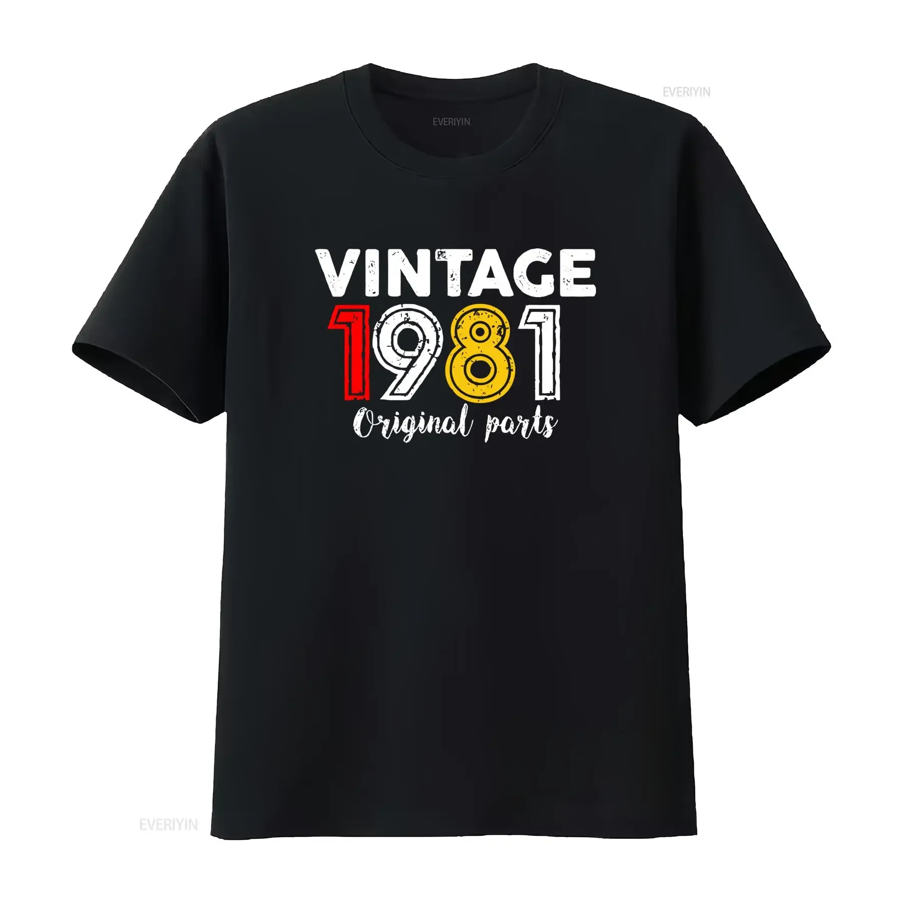 Men's Vintage 1981 Original Parts T Shirt Perfect for 43rd Birthday Anniversary 43 Year Old Celebrations vintage Washed graphic