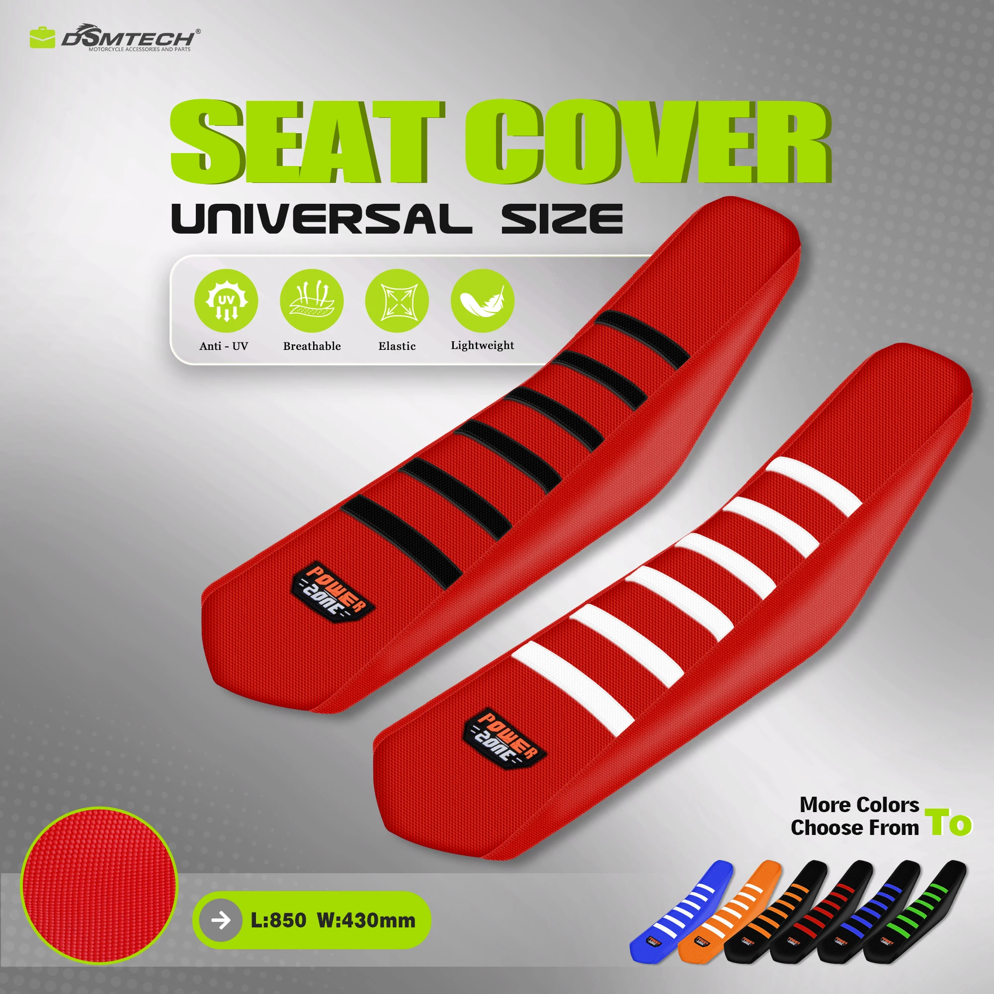 

DSMTECH Gripper Soft Seat Cover For KTM YAMAHA HONDA KAWASAKI Waterproof Set Protection Anti-Slip Rubber Seat Covers