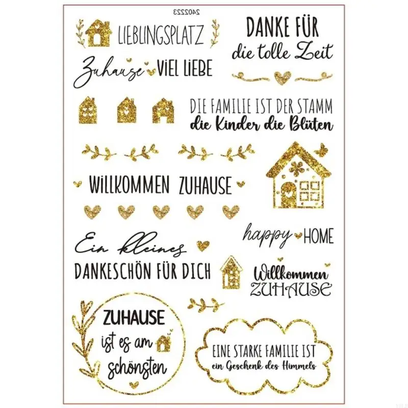 Y5LB Water Resistant Rub On Sticker Water Transfers Sticker for Candle Glassware