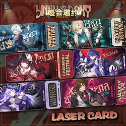 6 pz/set gioco Honkai Star Rail segnalibro Glitter avventurina Black Swan Collection Cards Sparkle Laser Ticket Collection Fans Gift