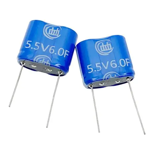 

2 pcs 13X26X22mm(0.51x1.02x0.87in) Super Capacitor 5.5V 6F Super Farad Capacitance Winding Type Energy Storage