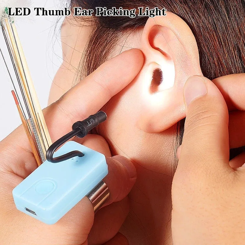 Oorlicht Pick Duim Tuning Earpick Benodigdheden Picks Schonere Lamp Oplaadbare zaklamp Led-reiniging Wax Hamer Mallet Piano