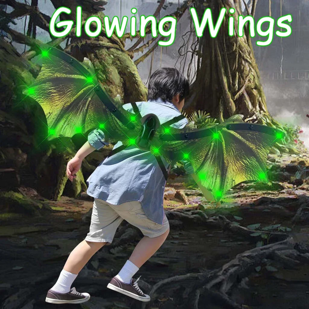 New Dinosaur Wings Electric Butterfly Feather Children's Luminous Flower Fairy Back Decoration Jitterbug Netflix models