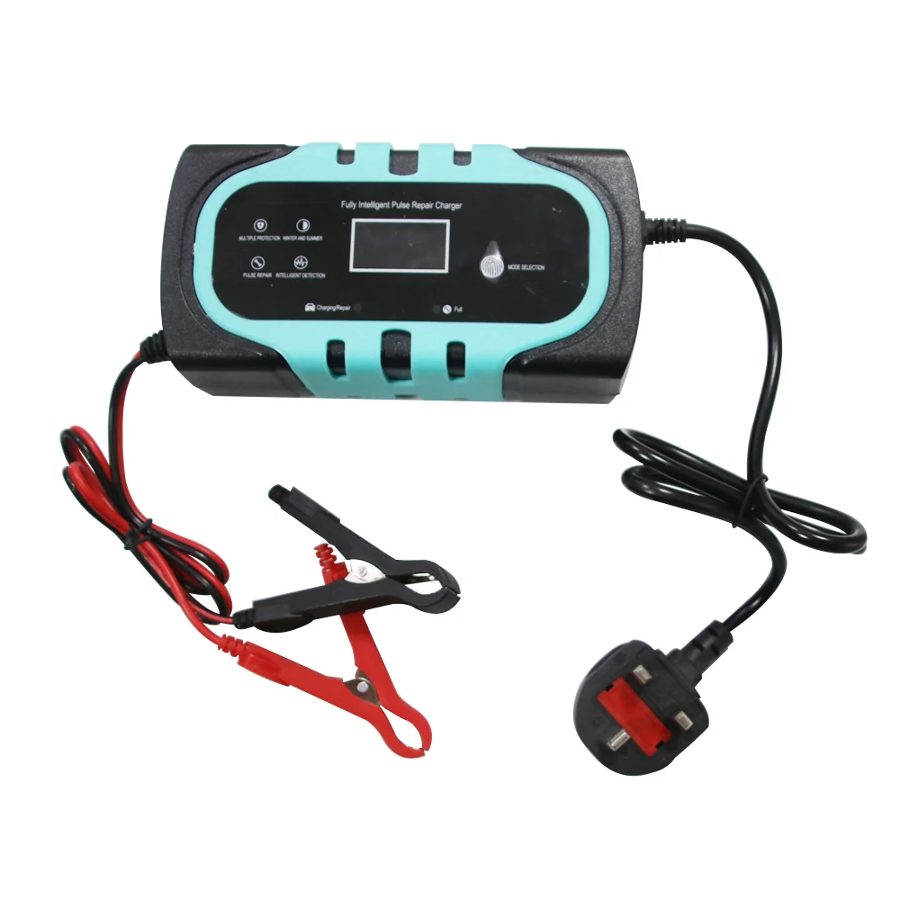 Cargador de batería con pantalla LCD Digital para coche, dispositivo de reparación con enchufe de Reino Unido, 12v, 10a, buen precio