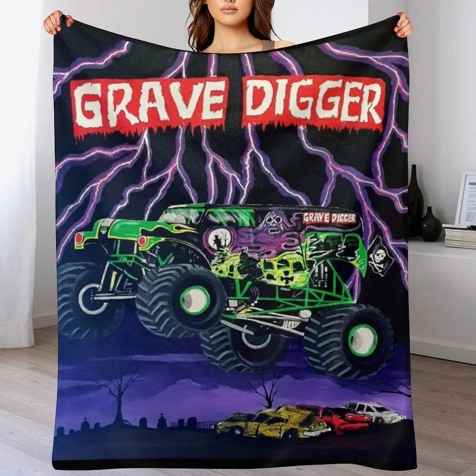 

MONSTER TRUCK Throw Blanket Outdoor Soft Blanket for Picnic Beach Camping