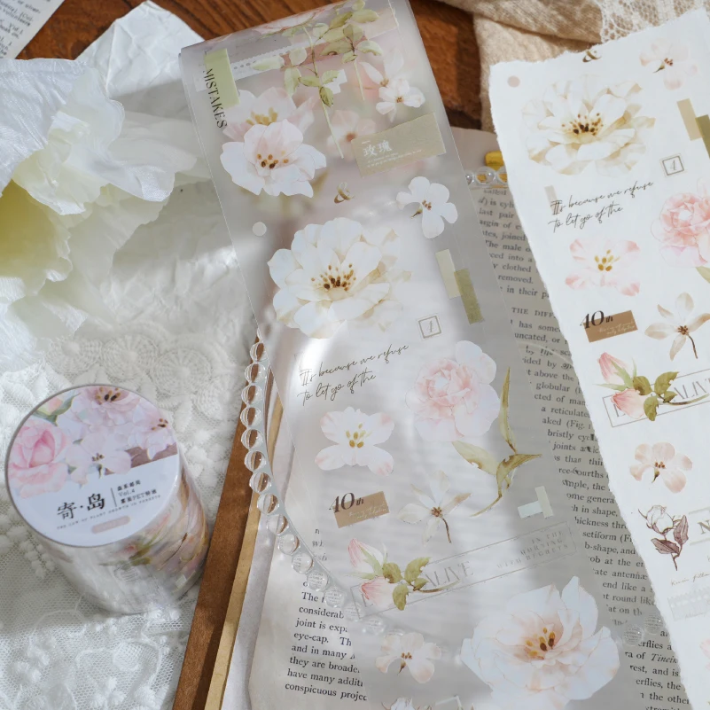 Journal GO 6x200cm Forest Post Office Literary Flower PET Tape Creative DIY Journal Material Collage Scrapbooking Masking Tape