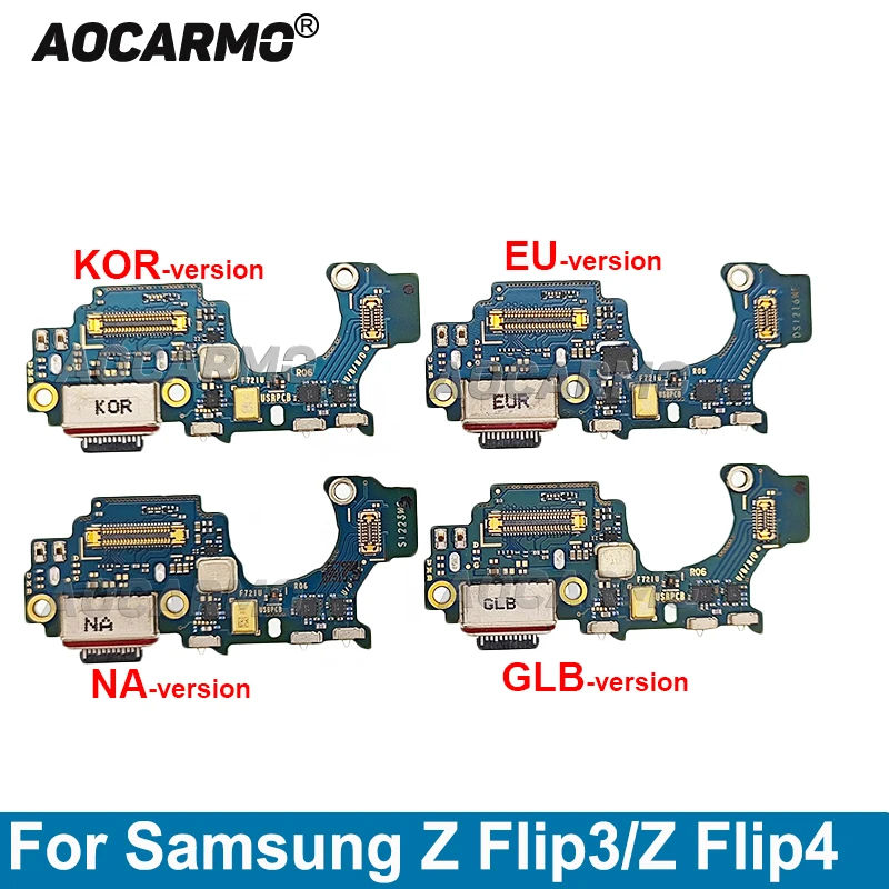 Aocarmo For Samsung Galaxy Z Flip4 Flip3 Z Flip 3 4 SM- F721 F711 USB Charging Dock Charger Port Flex Cable Replacement Parts