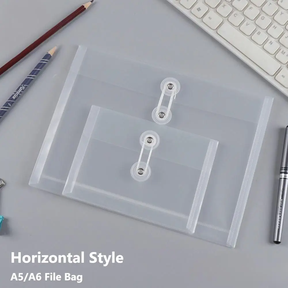 High Quality A5/A6 File Folder Transparent Waterproof Document Folder Plastic Stationery Bag School Office