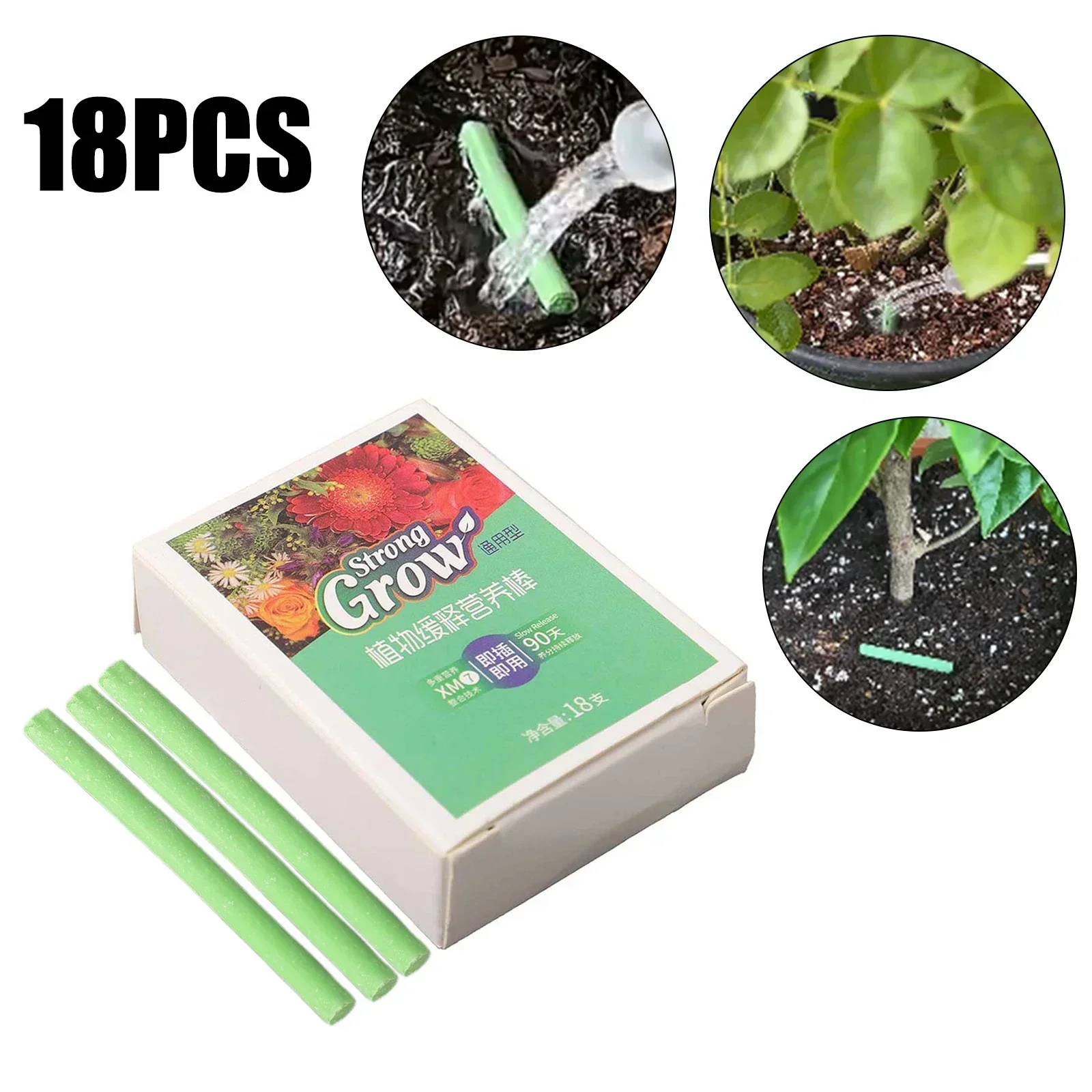 18Pc Plant Nutrition Bars Nitrogen Phosphorus Potassium For Healthy Growth Of Plant Fruit Vegetables Flowers Compound Fertilizer