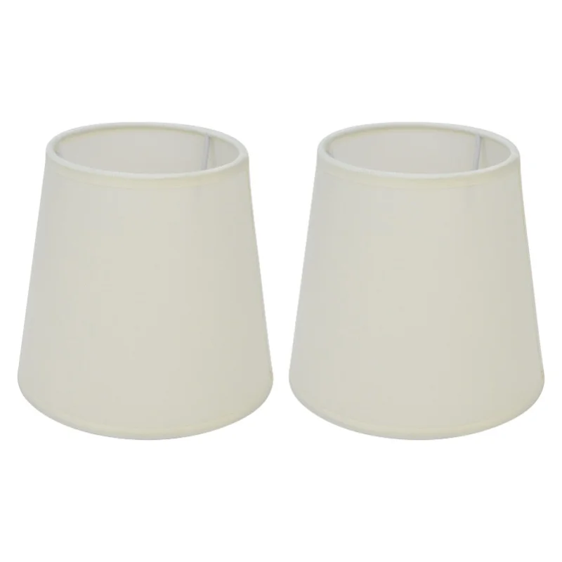2Pcs Indoor Lamp Shade European Style Fabric Lampshade For E14 Chandelier Table Lamp Floor LampPX17 Beige
