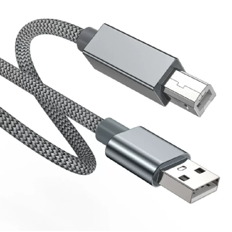 Câble de données d'imprimante USB B vers USB A C USB 2.0, câble tressé pour MacBook HP ordinateur PC portable Scanner imprimante USB