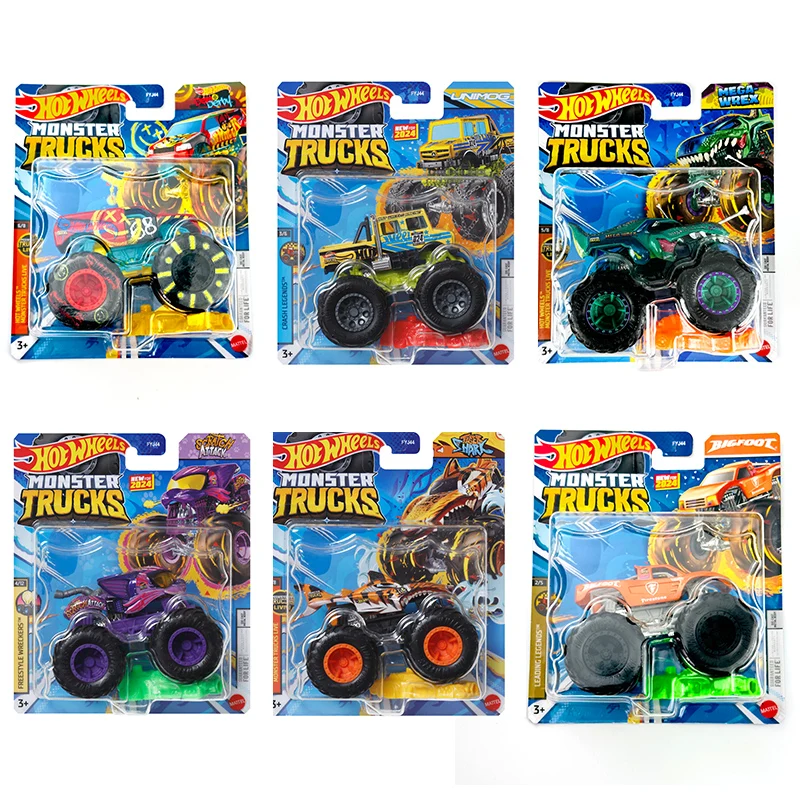 2024 Hot Wheels Cars MONSTER TRUCKS Tiger Shark Dodge Charger Metal Die-cast Model Collection Toy Vehicles