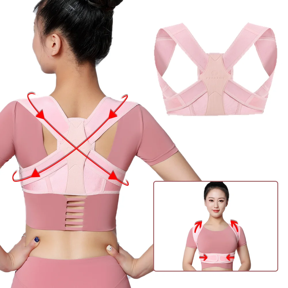 Posture Corrector for Women and Men Adjustable Upper Back Brace Shoulder Lumbar Support Belt Corset Posture Correction