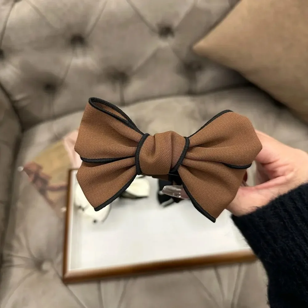 Haarklammern mit Schleife für Frauen, doppelseitig, große Satin-Haifischhaarklammern, solide Schleifenhaare, Haarspangen, rutschfeste Haar-Accessoires – Detail 9