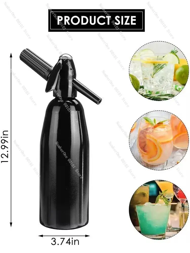 Sparkling Water Maker 1L Soda Streaming Machine Aluminum Sodastream CO2 Healthier Water for Home Portable Dieters Mixed Lemon Fr