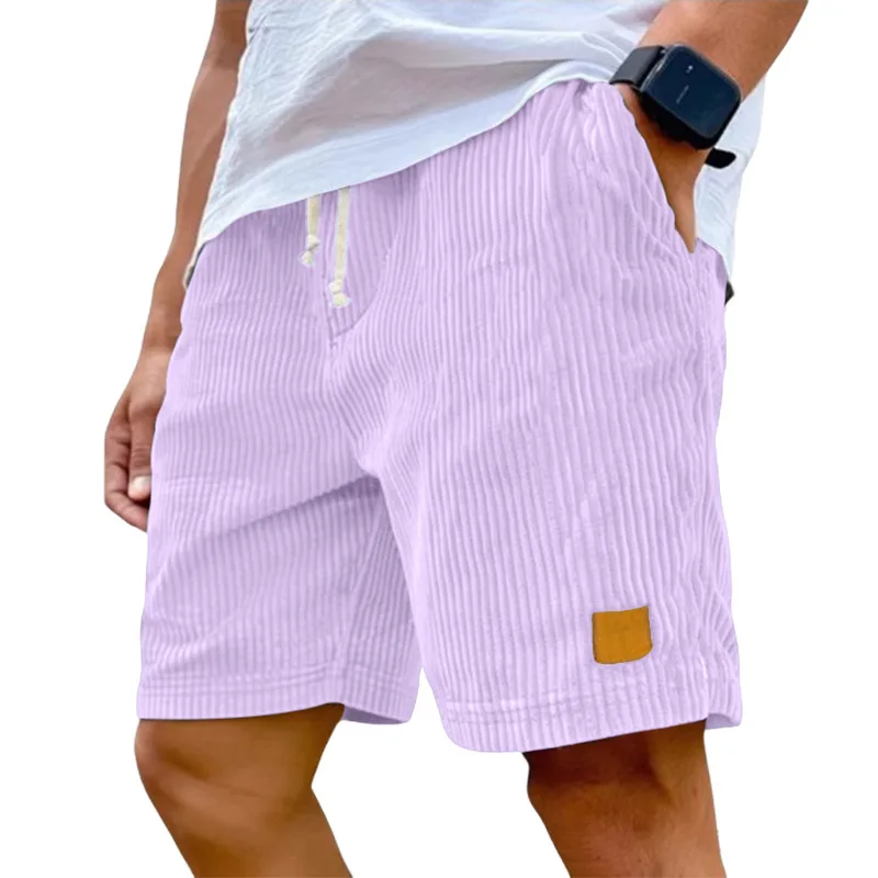 Men's Summer Shorts New Vintage Embroidery Fashion Lace-up Casual Shorts