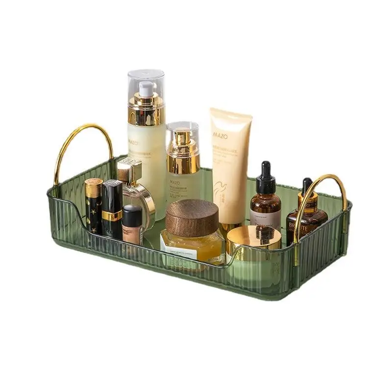 

Shuangqing Luxury Nordic Washstand Storage Shelf Countertop Cosmetics Box Amber Dark Green Transparent Plastic 3395