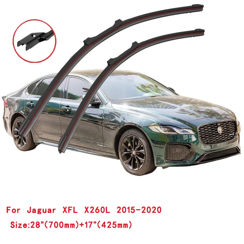 

For Jaguar XF XFR XFL XFR-S X250 X251 X260 2007-2023 Car Windshield Wiper Blade Front Windscreen Brushes Washer Accessories