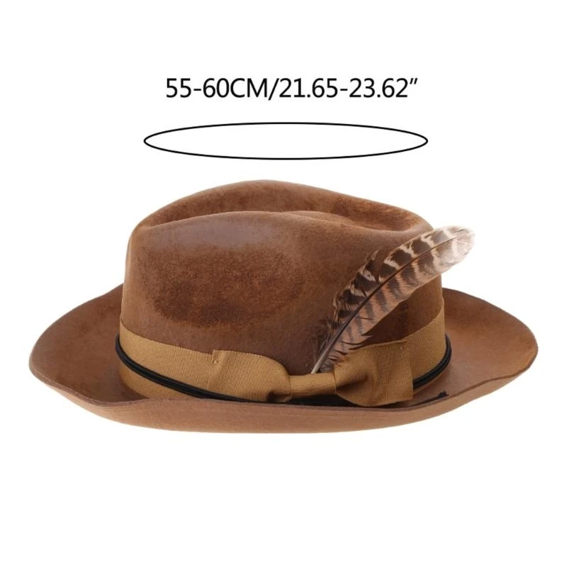 Шляпа Трилби в британском стиле для осенне-зимнего фестиваля джентльменов с плоским цилиндром