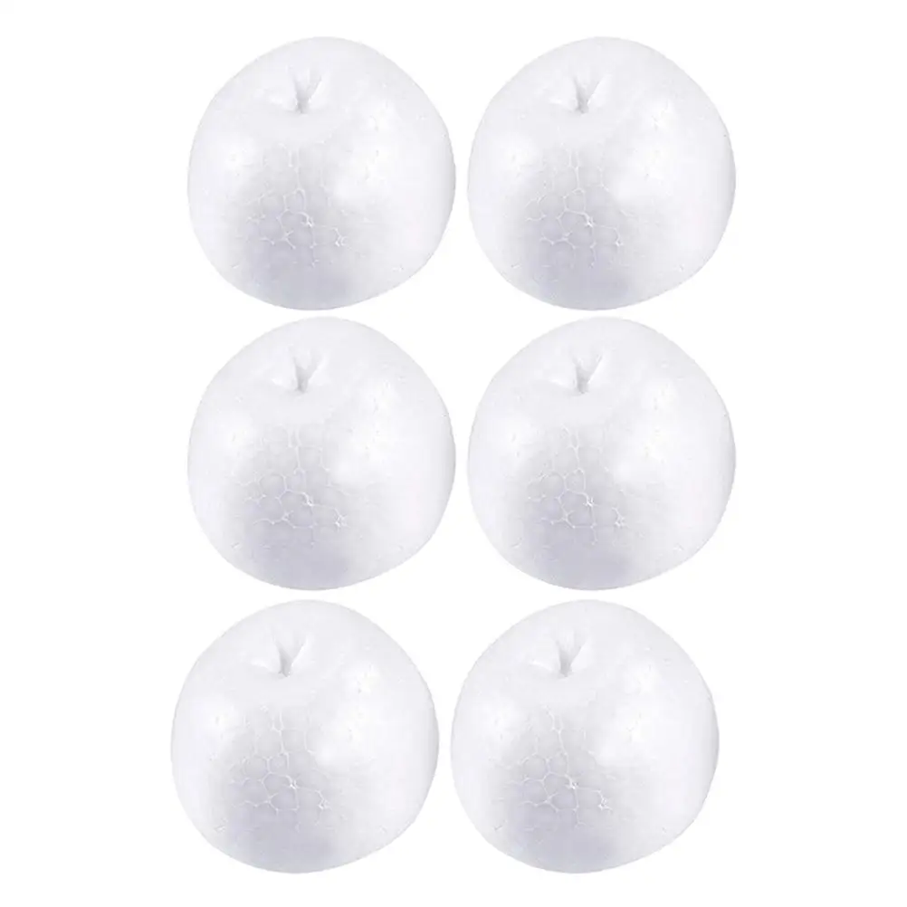 

6 Pcs Foam Apple Artificial Fruits Mini Fake Solid Polystyrene Balls Kids Crafts Decorations Projects Lightweight Resilient