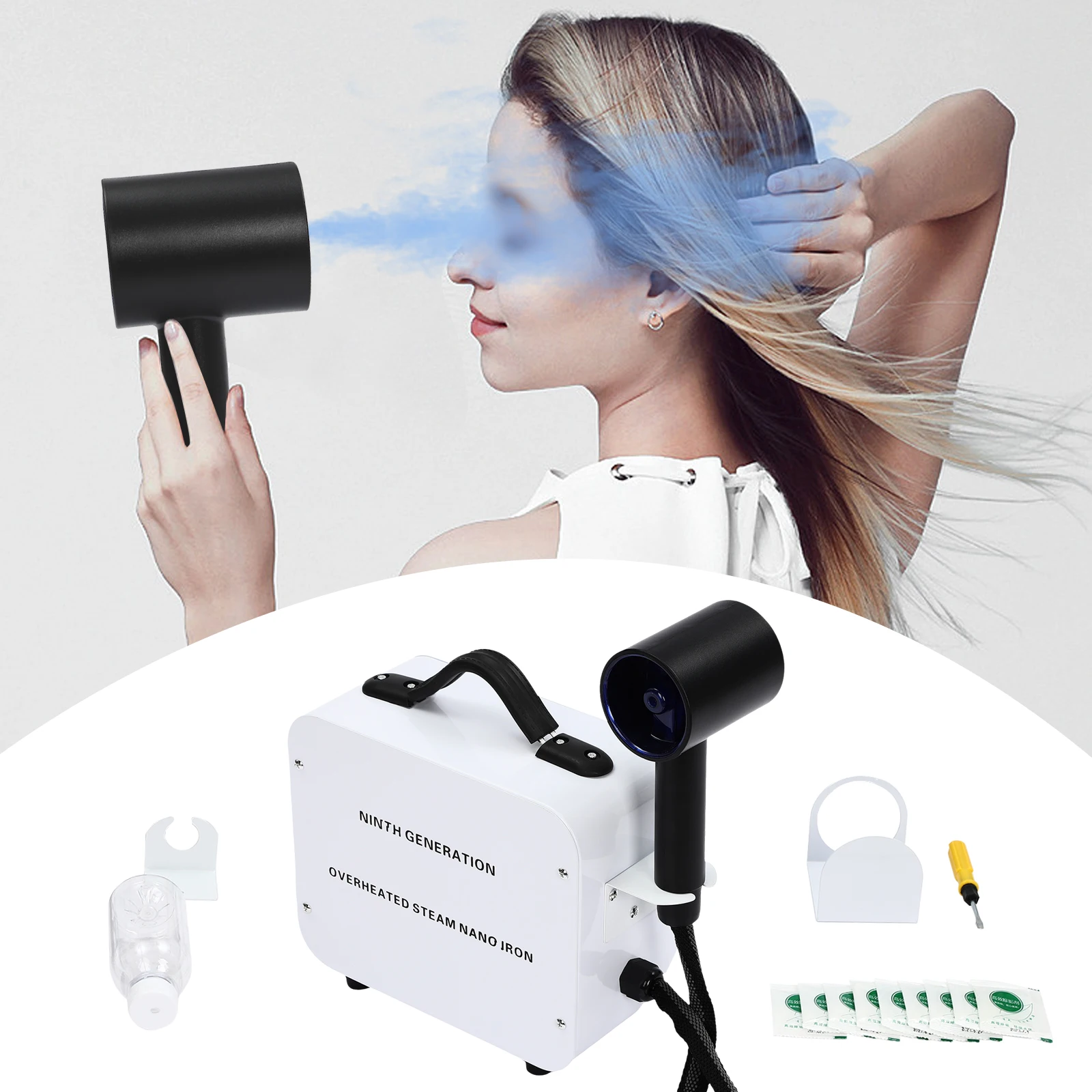 Nano Hair Steamer Multifunctional Nano Steam Gun Professional Steamer Gun for Hair Hair Salon Steamer Spray Gun Hair Salon