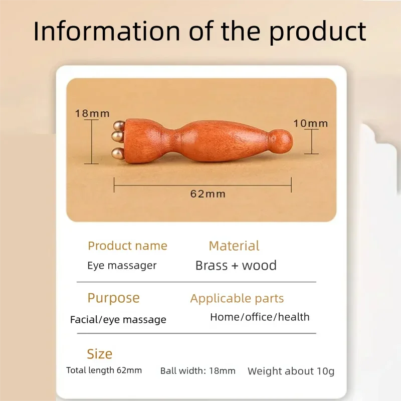 أداة تدليك العين مدلك الوجه الخشب النحاس الصغيرة لوتس العناية بالعين الجسم سبا الوجه الجمال نقطة الوخز أداة العناية بالبشرة