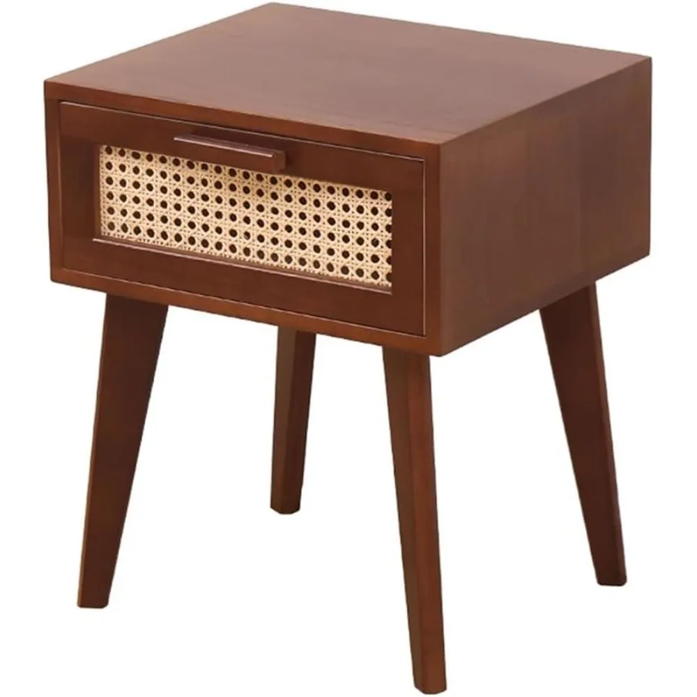 Contemporary Side Table for Home: Bedroom and Living Room, Solid Wood Nightstand
