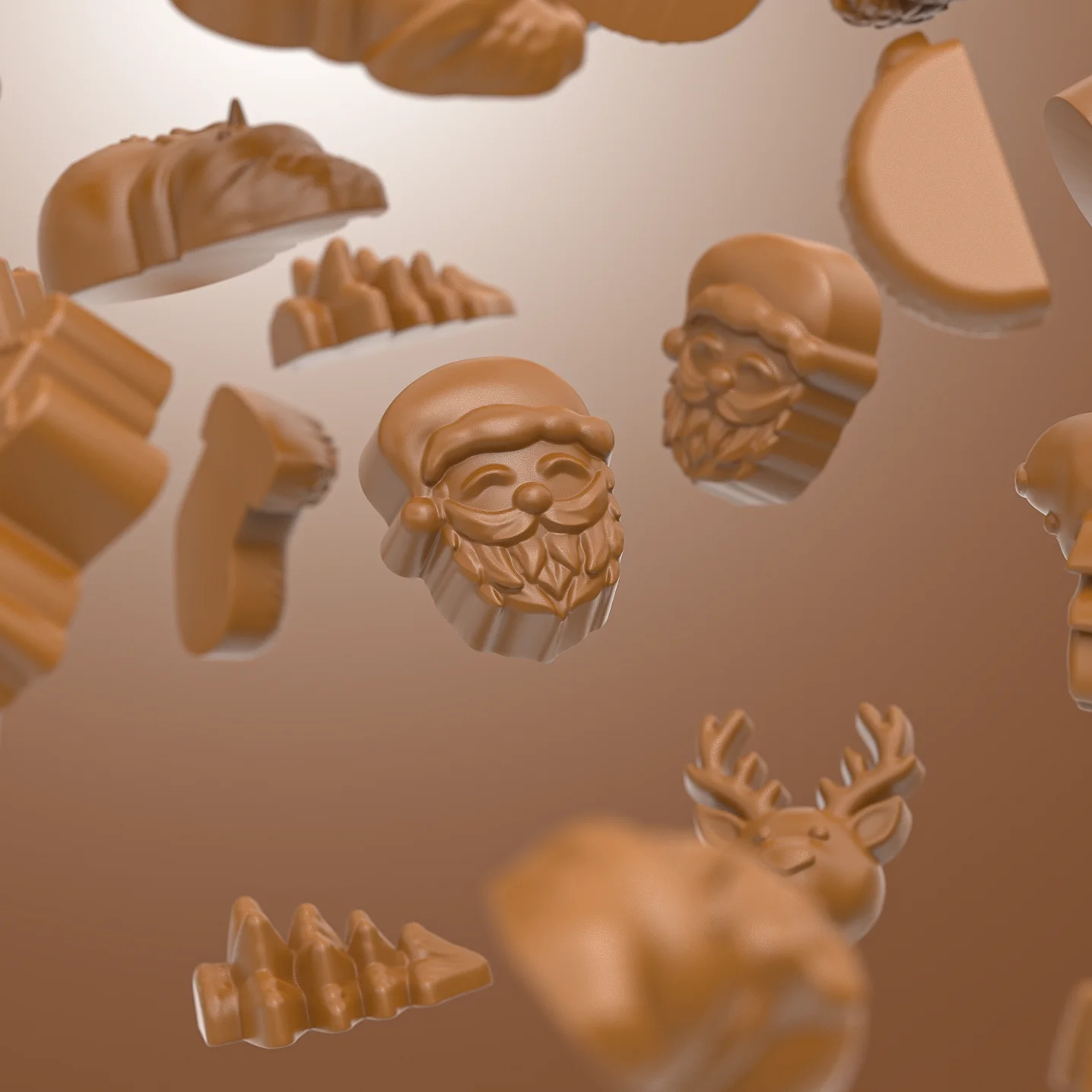Christmas Fondant Mould Chocolate Cake Biscuit Silicone Mold Creative DIY Snowman Tree Fudge Handmade Kitchen Baking Tools