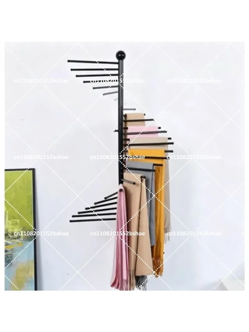 Wrought Iron Floor Scarf Rack for Silk Scarves Belts And Bags Hanging Display Home Decor