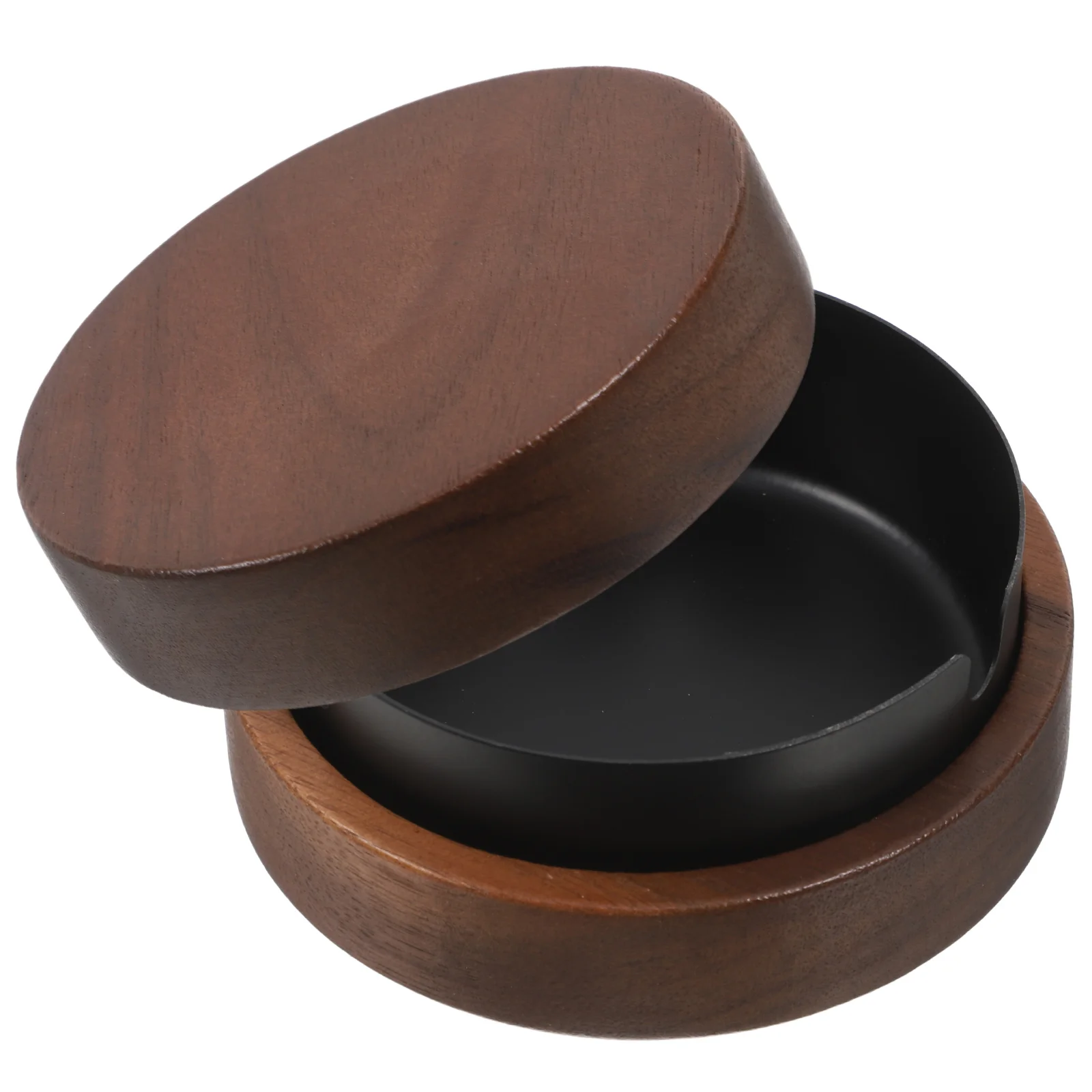 

Cigarette Ashtray for Indoor Butt Storage with Wood Lid Ashes Holder Accessory Butts Container