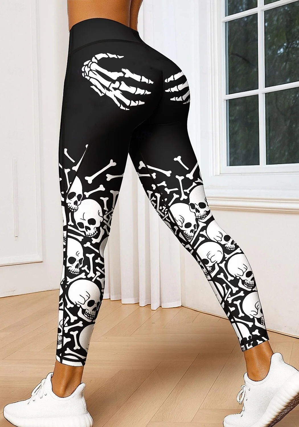 

3D Print Skeleton Graphic Women's Yoga Pants Halloween Theme Creative Design Daily Sport Leggings Outdoor Running Pant For Women