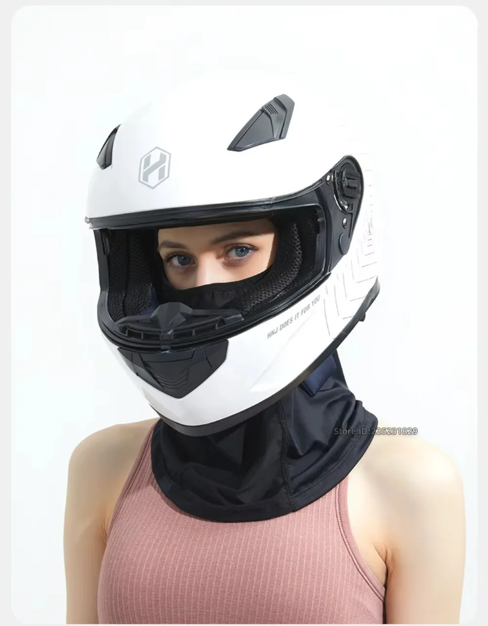 Motorrad Sturmhaube Brille Gesicht Atmungsaktiv Männer Frauen Schnell Trocknend Outdoor Radfahren Kopfbedeckung Eis Seide Sommer UV Schutz Maske – Detail 16